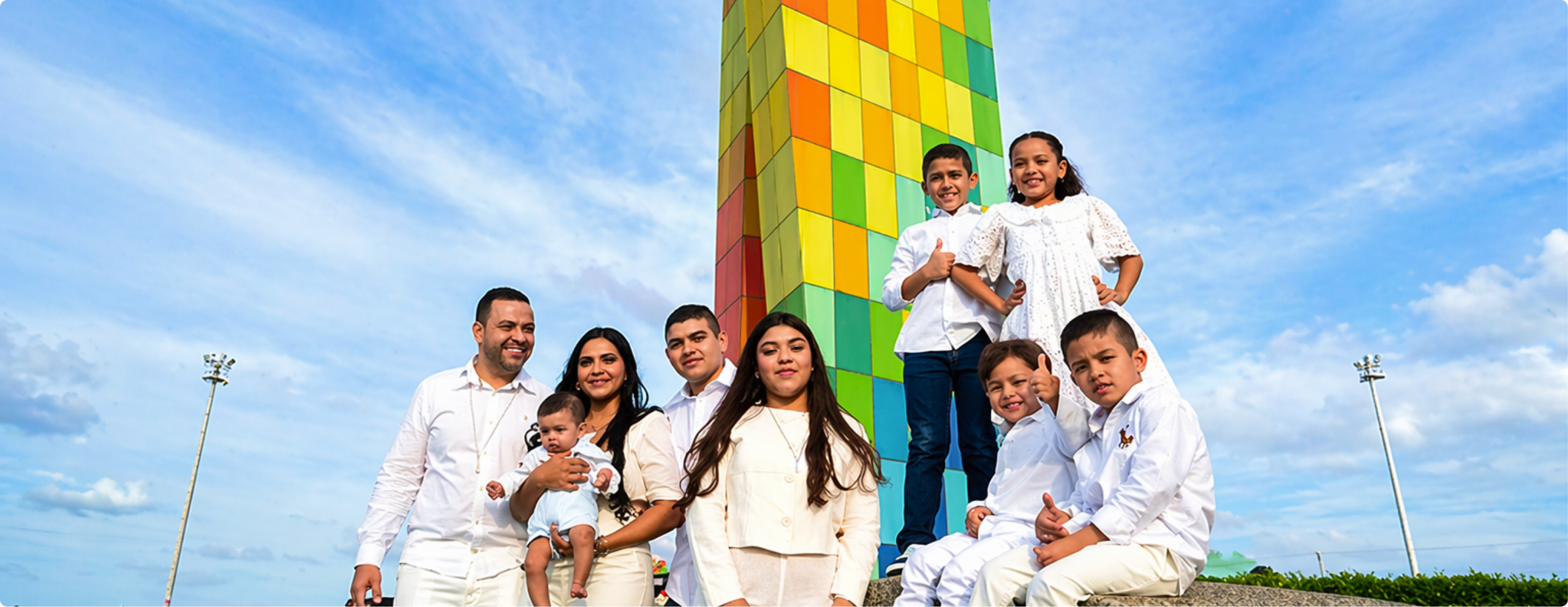 Foto con su familia